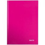 Leitz Pink Notebook Hard Cover WOW A4 Squared 80 Sheets