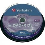 Verbatim 43666 DVD+R Double Layer Matt Silver 8x 8.5GB – Pack Of 10